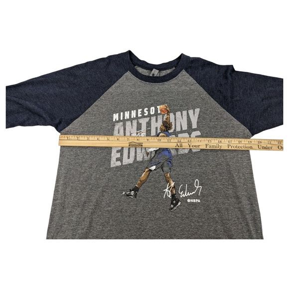 NBA Minnesota Timberwolves Anthony Edwards Mens Size M Raglan Sleeve - Picture 8 of 9